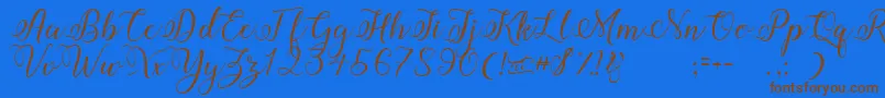 Amberlyn Font – Brown Fonts on Blue Background