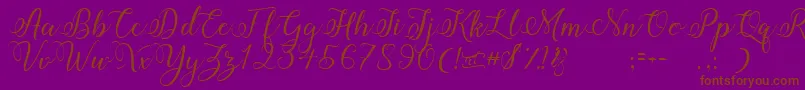 Amberlyn-Schriftart – Braune Schriften auf violettem Hintergrund