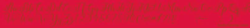 Amberlyn Font – Brown Fonts on Red Background