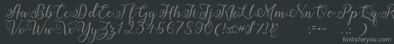 Amberlyn Font – Gray Fonts on Black Background