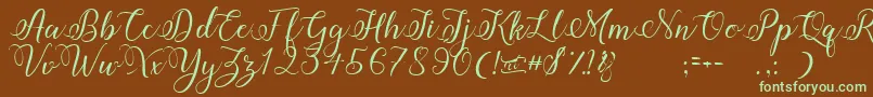 Amberlyn Font – Green Fonts on Brown Background