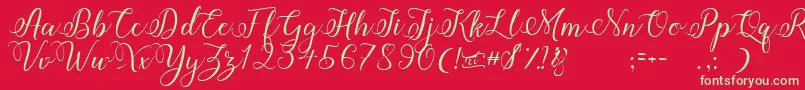 Amberlyn Font – Green Fonts on Red Background