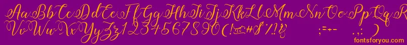 Amberlyn Font – Orange Fonts on Purple Background