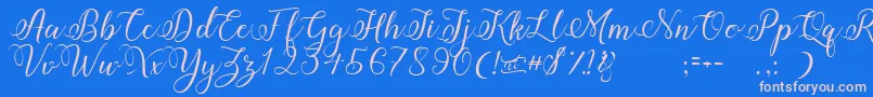 Amberlyn Font – Pink Fonts on Blue Background