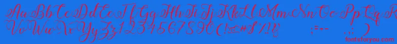 Amberlyn-Schriftart – Rote Schriften auf blauem Hintergrund