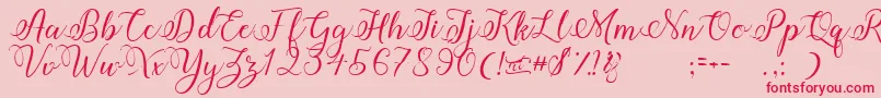 Amberlyn Font – Red Fonts on Pink Background