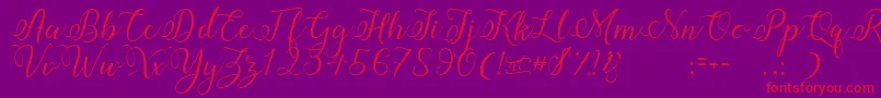 Amberlyn Font – Red Fonts on Purple Background