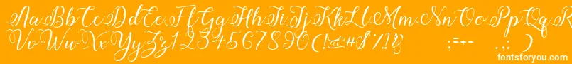 Amberlyn-Schriftart – Weiße Schriften auf orangefarbenem Hintergrund