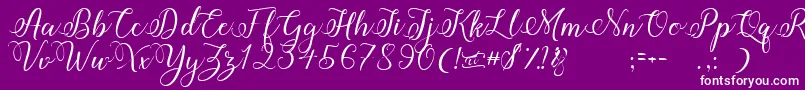 Amberlyn-Schriftart – Weiße Schriften auf violettem Hintergrund