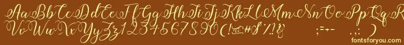 Amberlyn Font – Yellow Fonts on Brown Background