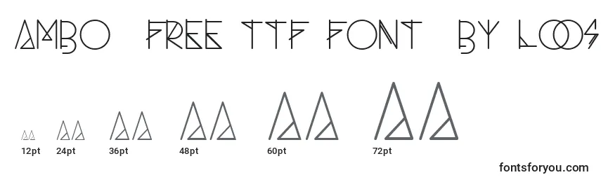 Rozmiary czcionki Ambo  free ttf font  by loosy d4wz0ug
