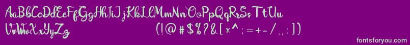 Amboeng Font – Green Fonts on Purple Background