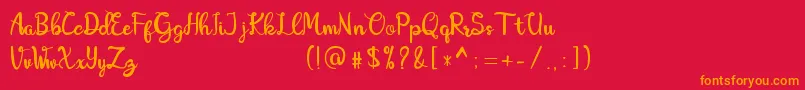 Amboeng Font – Orange Fonts on Red Background