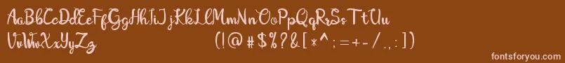 Amboeng Font – Pink Fonts on Brown Background