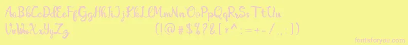 Amboeng Font – Pink Fonts on Yellow Background