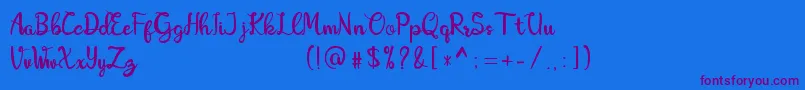 Amboeng Font – Purple Fonts on Blue Background