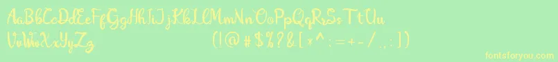 Amboeng Font – Yellow Fonts on Green Background