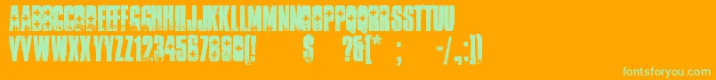 ambulance shotgun Font – Green Fonts on Orange Background