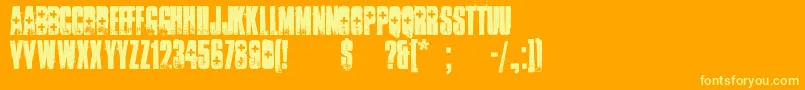 ambulance shotgun Font – Yellow Fonts on Orange Background