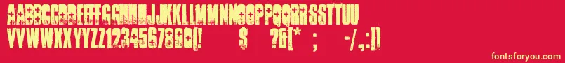 ambulance shotgun Font – Yellow Fonts on Red Background