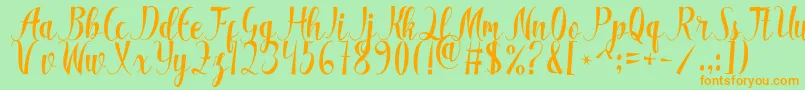 Ambulane Font – Orange Fonts on Green Background