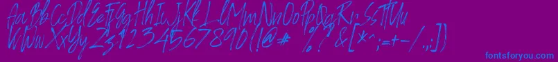 ambyar-Schriftart – Blaue Schriften auf violettem Hintergrund