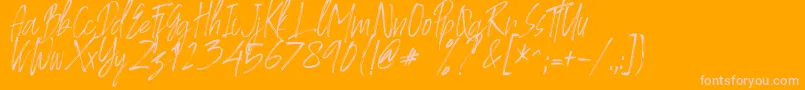 ambyar-Schriftart – Rosa Schriften auf orangefarbenem Hintergrund