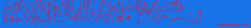 ambyar Font – Red Fonts on Blue Background