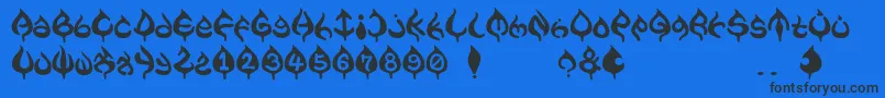 ame Font – Black Fonts on Blue Background