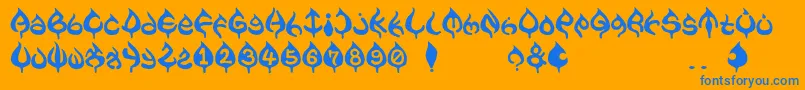 Czcionka ame – niebieskie czcionki na pomarańczowym tle