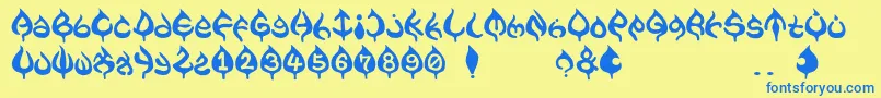 Czcionka ame – niebieskie czcionki na żółtym tle