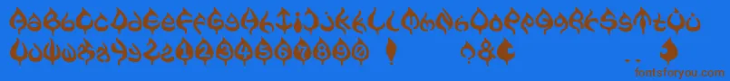 ame Font – Brown Fonts on Blue Background