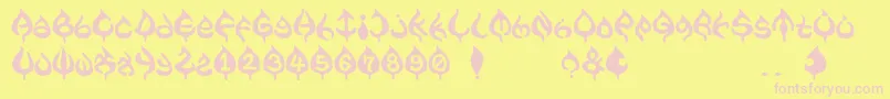 ame Font – Pink Fonts on Yellow Background