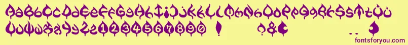 ame Font – Purple Fonts on Yellow Background