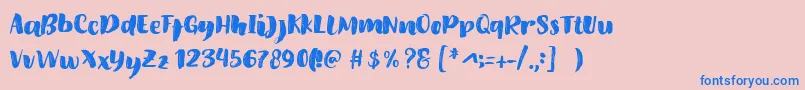 Weitere Informationen zur Amel Brush Font-Schriftart Amel Brush Font-Schriftart – Blaue Schriften auf rosa Hintergrund