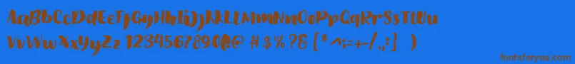 Amel Brush Font Font – Brown Fonts on Blue Background