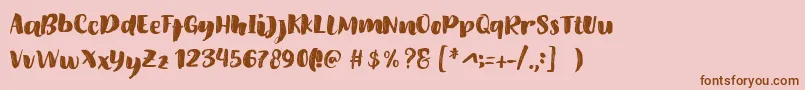 Amel Brush Font Font – Brown Fonts on Pink Background