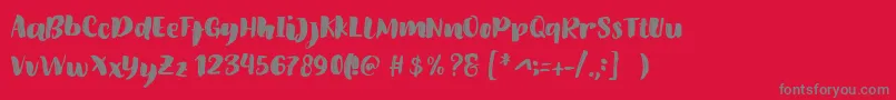 Amel Brush Font Font – Gray Fonts on Red Background