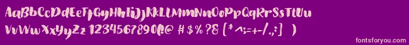 Amel Brush Font Font – Pink Fonts on Purple Background