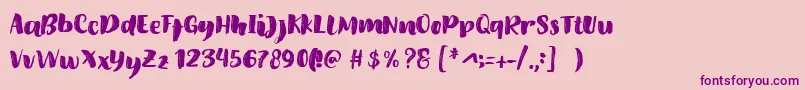 Amel Brush Font Font – Purple Fonts on Pink Background