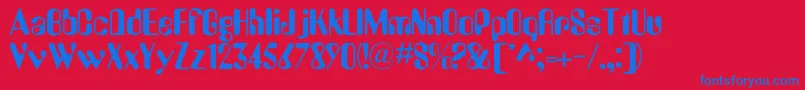 Amelia Font – Blue Fonts on Red Background