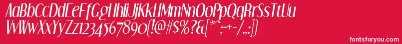 フォントDreamorphansI – 赤い背景に白い文字