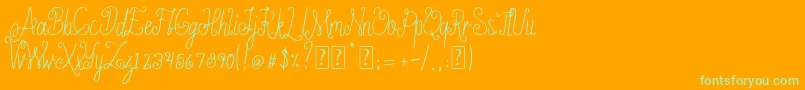 Ameliana free Font – Green Fonts on Orange Background