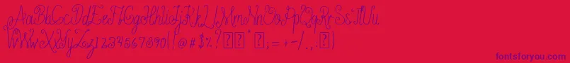 Ameliana free Font – Purple Fonts on Red Background