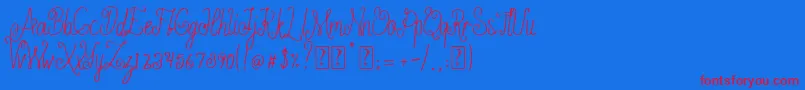 Ameliana free-Schriftart – Rote Schriften auf blauem Hintergrund