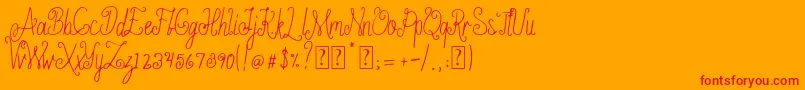 フォントAmeliana free – オレンジの背景に赤い文字