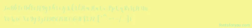 Czcionka Amelisa – zielone czcionki na żółtym tle
