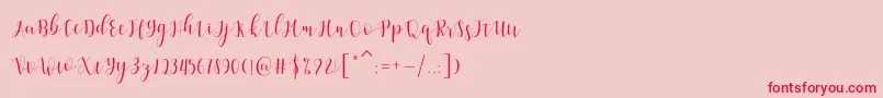 フォントAmelisa – ピンクの背景に赤い文字