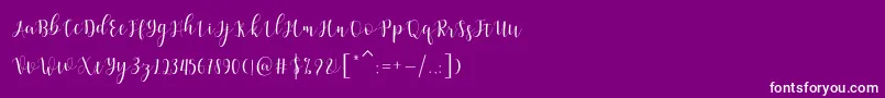 Amelisa-Schriftart – Weiße Schriften auf violettem Hintergrund