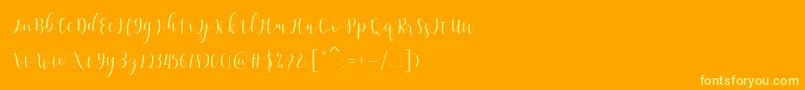 Amelisa-Schriftart – Gelbe Schriften auf orangefarbenem Hintergrund